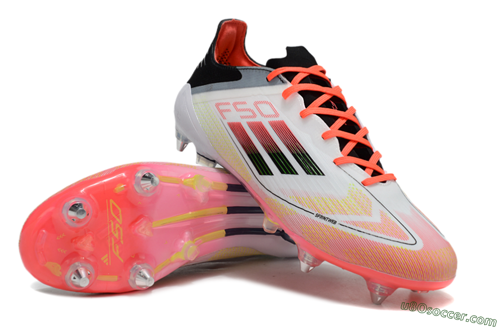 Adidas F50 Elite SG Soft Ground Soccer Cleats - White/Red/Yellow/Black 3