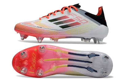 Adidas F50 Elite SG Soft Ground Soccer Cleats - White/Red/Yellow/Black