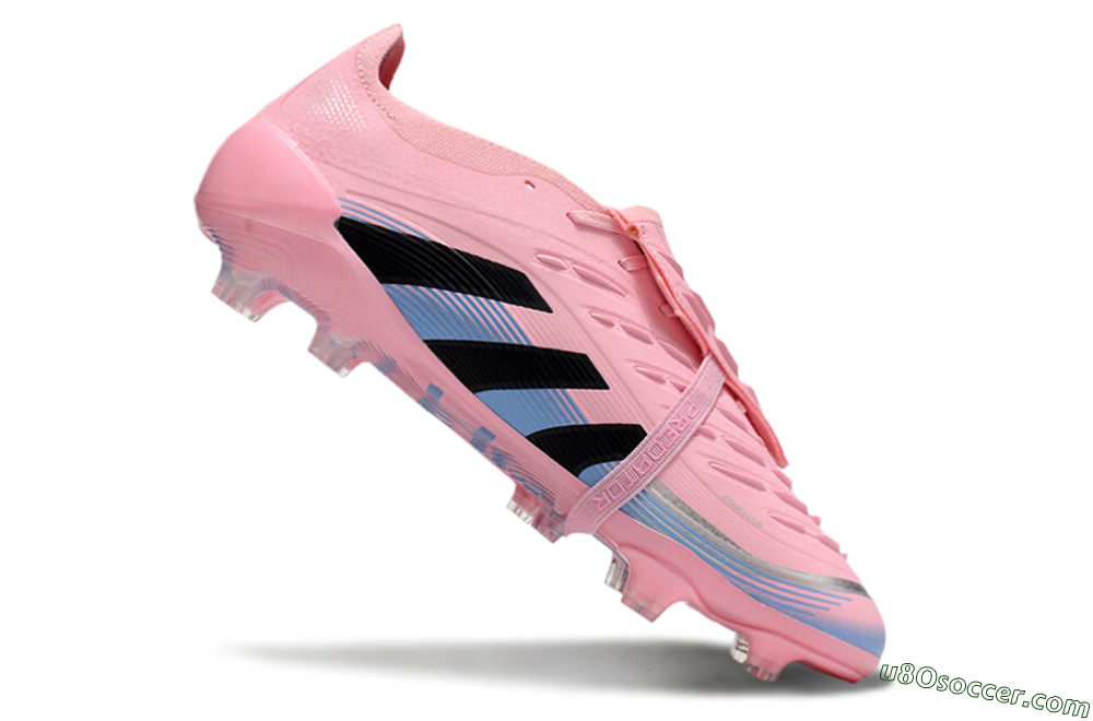 Adidas Predator Elite 25 Foldover Tongue FG Firm Ground Soccer Cleats - Pink/Black/Blue 4