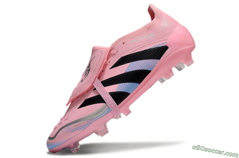 Adidas Predator Elite 25 Foldover Tongue FG Firm Ground Soccer Cleats - Pink/Black/Blue 5