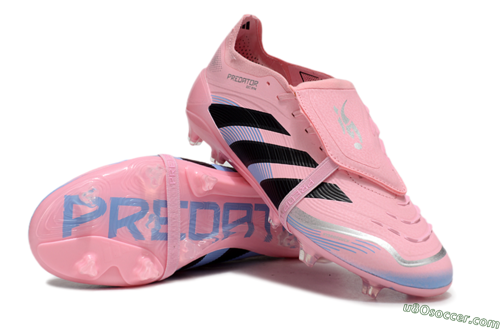 Adidas Predator Elite 25 Foldover Tongue FG Firm Ground Soccer Cleats - Pink/Black/Blue 3