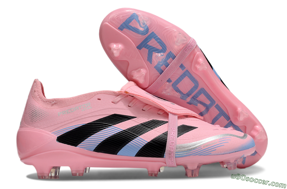 Adidas Predator Elite 25 Foldover Tongue FG Firm Ground Soccer Cleats - Pink/Black/Blue 1