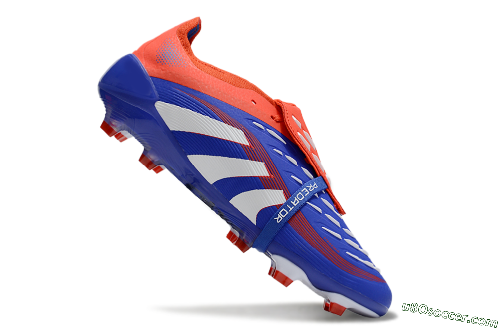 Adidas Predator Elite 25 Foldover Tongue FG Firm Ground Soccer Cleats - Blue/White/Red 4