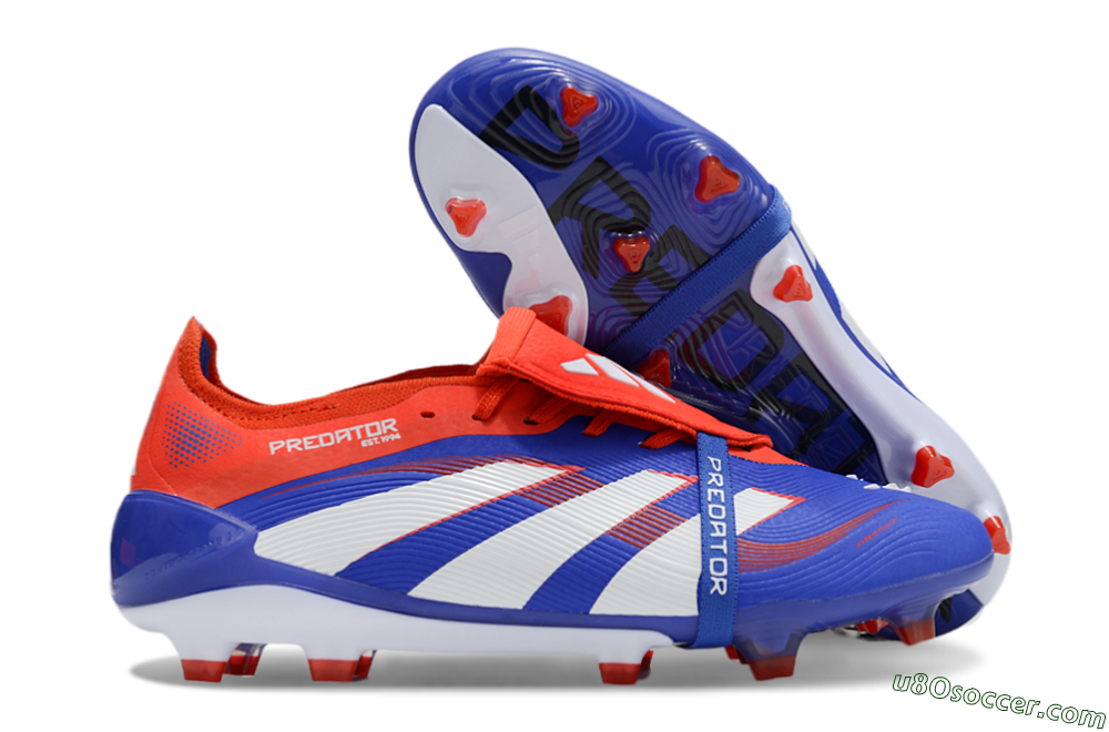 Adidas Predator Elite 25 Foldover Tongue FG Firm Ground Soccer Cleats - Blue/White/Red 1