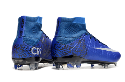 Nike Mercurial Superfly 4 CR7 FG Firm Ground Soccer Cleats - Blue/White/Black
