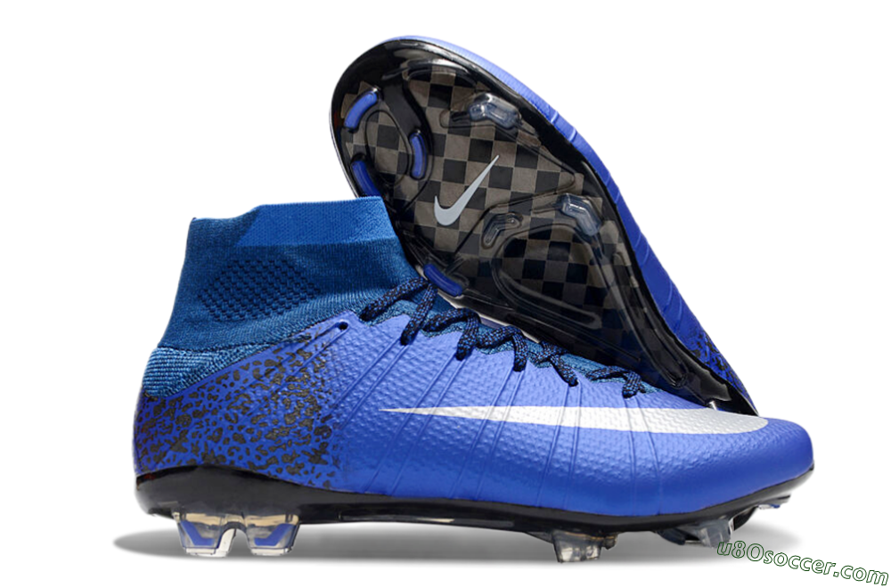 Nike Mercurial Superfly 4 CR7 FG Firm Ground Soccer Cleats - Blue/White/Black 1