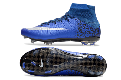 Nike Mercurial Superfly 4 CR7 FG Firm Ground Soccer Cleats - Blue/White/Black