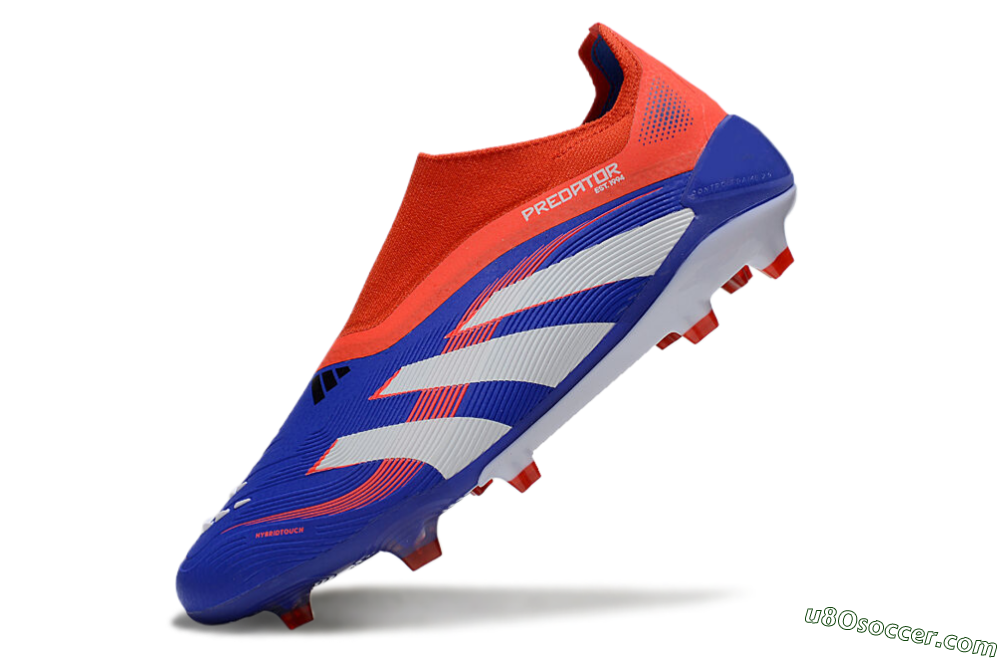 Adidas Predator 25 Elite Laceless FG Firm Ground Soccer Cleats - Blue/White/Red 5