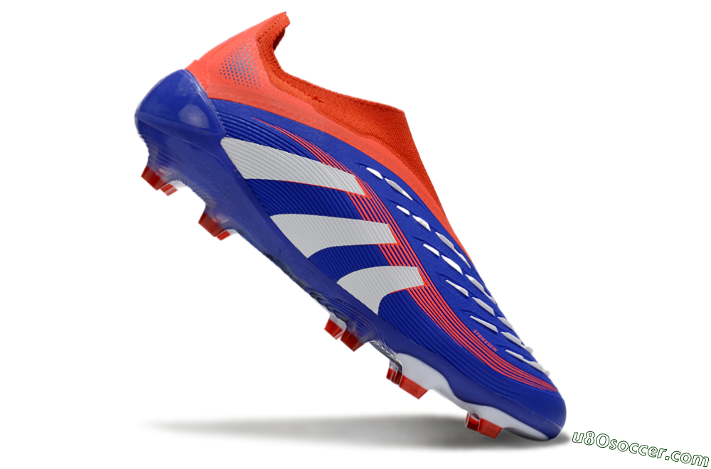 Adidas Predator 25 Elite Laceless FG Firm Ground Soccer Cleats - Blue/White/Red 4