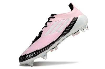 Messi x Adidas F50 Elite SG Soft Ground Soccer Cleats - Pink/White/Black