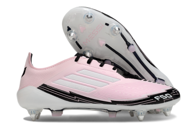 Messi x Adidas F50 Elite SG Soft Ground Soccer Cleats - Pink/White/Black