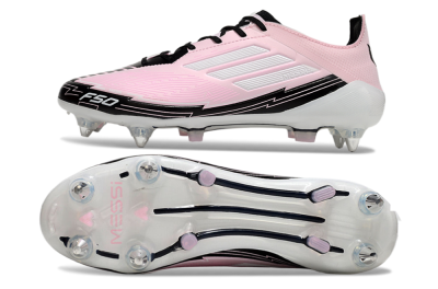 Messi x Adidas F50 Elite SG Soft Ground Soccer Cleats - Pink/White/Black