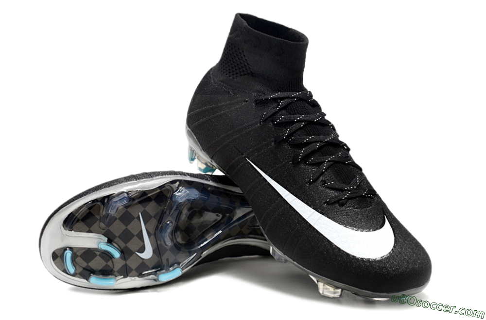 Nike Mercurial Superfly 4 CR7 FG Firm Ground Soccer Cleats - Black/White/Blue 3