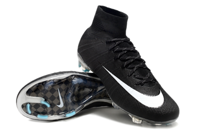 Nike Mercurial Superfly 4 CR7 FG Firm Ground Soccer Cleats - Black/White/Blue