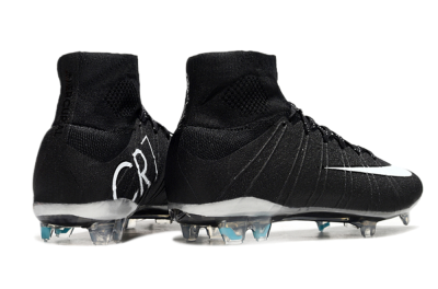 Nike Mercurial Superfly 4 CR7 FG Firm Ground Soccer Cleats - Black/White/Blue