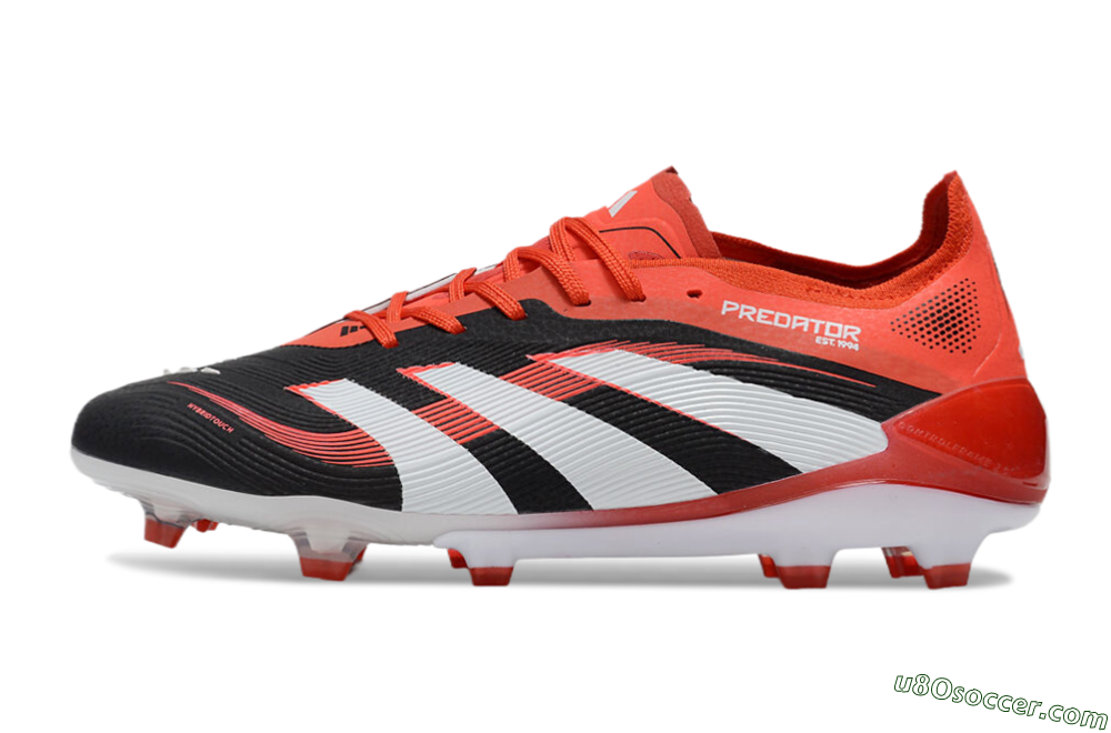 Adidas Predator 25 Elite FG Firm Ground Soccer Cleats - Black/White/Red 2