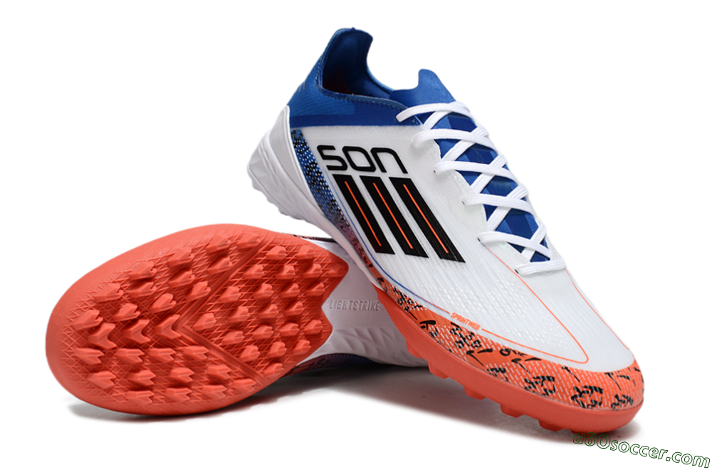 Adidas F50 Elite TF Artificial Turf Soccer Shoes - White/Black/Blue/Red 3