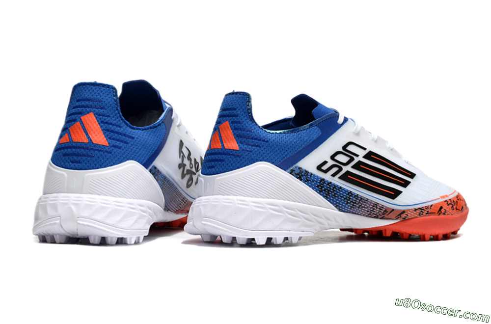 Adidas F50 Elite TF Artificial Turf Soccer Shoes - White/Black/Blue/Red 6