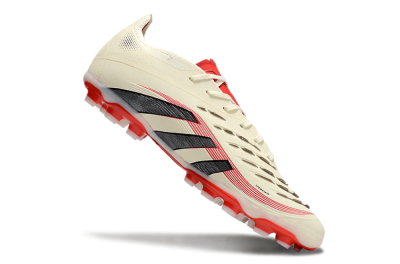 Adidas Predator 25+ Elite AG Artificial Grass Soccer Cleats - Beige/Red/Black