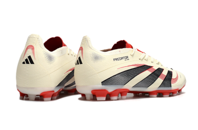 Adidas Predator 25+ Elite AG Artificial Grass Soccer Cleats - Beige/Red/Black