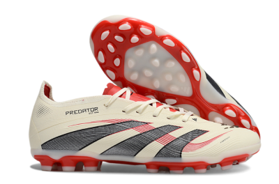 Adidas Predator 25+ Elite AG Artificial Grass Soccer Cleats - Beige/Red/Black