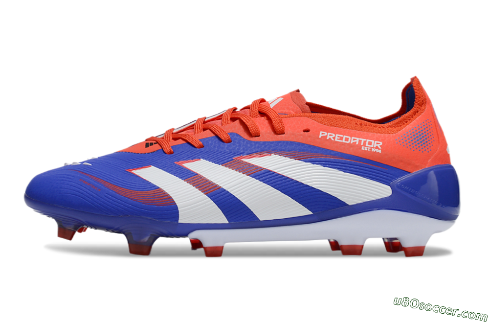 Adidas Predator 25 Elite FG Firm Ground Soccer Cleats - Blue/White/Red 2