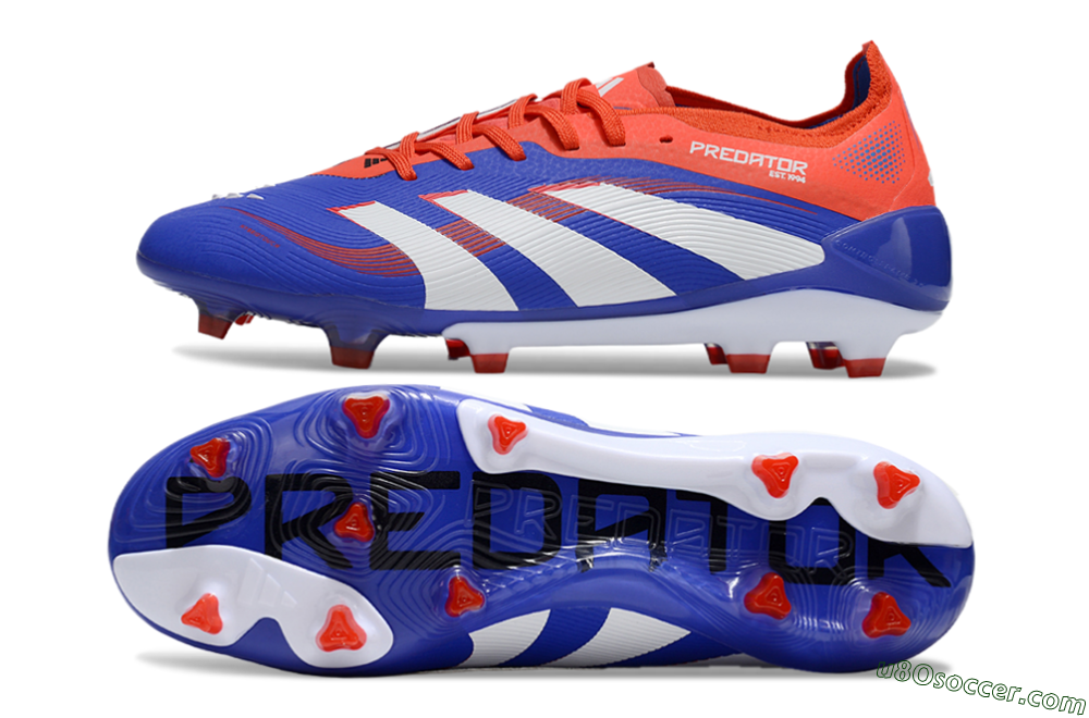 Adidas Predator 25 Elite FG Firm Ground Soccer Cleats - Blue/White/Red 0