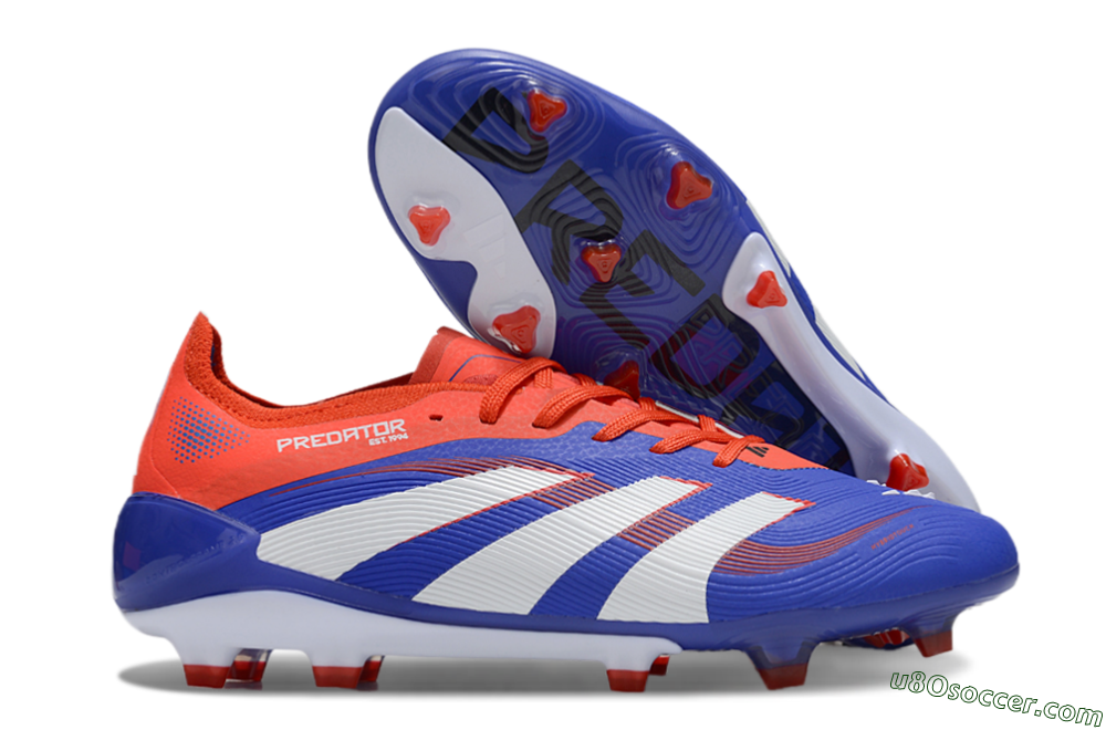 Adidas Predator 25 Elite FG Firm Ground Soccer Cleats - Blue/White/Red 1