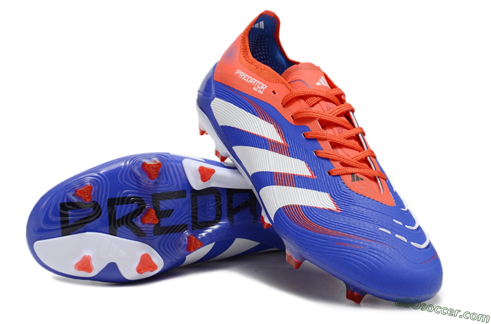 Adidas Predator 25 Elite FG Firm Ground Soccer Cleats - Blue/White/Red 3