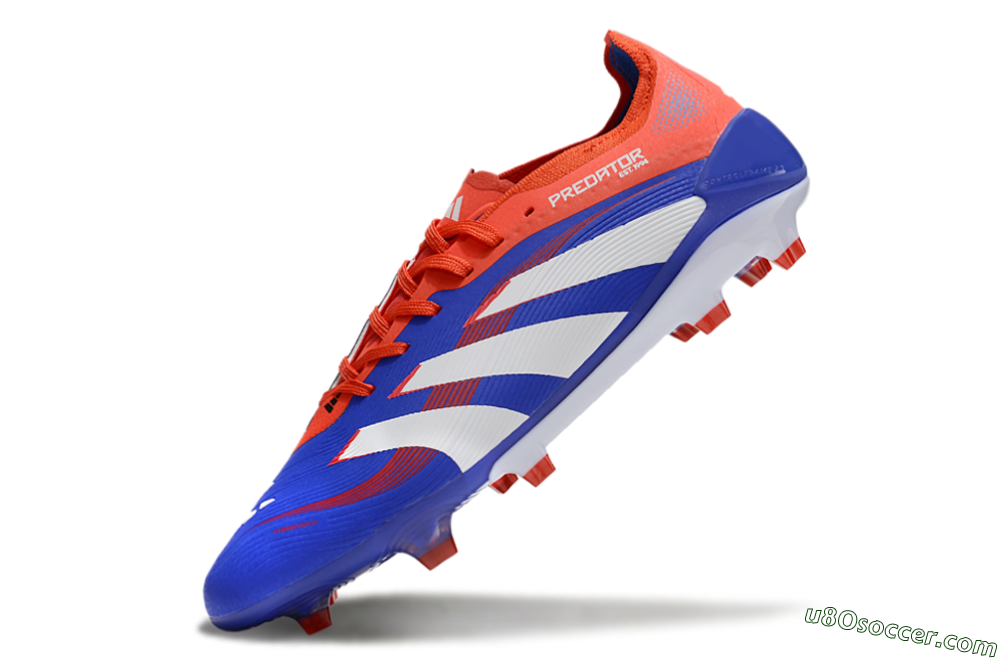 Adidas Predator 25 Elite FG Firm Ground Soccer Cleats - Blue/White/Red 5