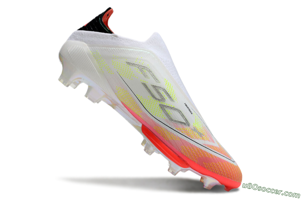 Adidas F50 Elite Lightstrike Laceless FG Firm Ground Soccer Cleats - White/Red/Yellow 4