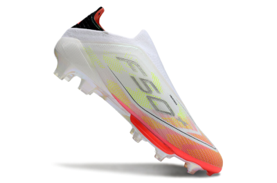 Adidas F50 Elite Lightstrike Laceless FG Firm Ground Soccer Cleats - White/Red/Yellow