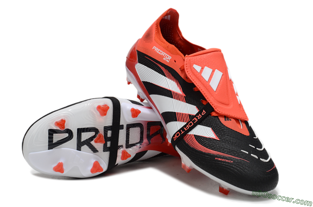 Adidas Predator Elite 25 Foldover Tongue FG Firm Ground Soccer Cleats - Black/White/Red 3
