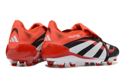 Adidas Predator Elite 25 Foldover Tongue FG Firm Ground Soccer Cleats - Black/White/Red