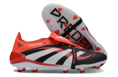 Adidas Predator Elite 25 Foldover Tongue FG Firm Ground Soccer Cleats - Black/White/Red