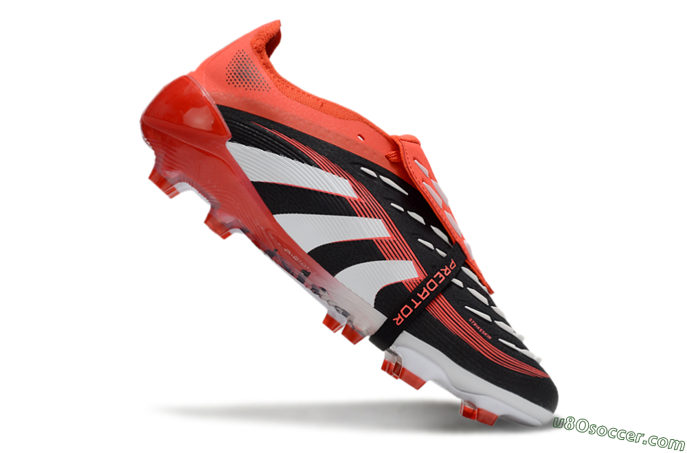 Adidas Predator Elite 25 Foldover Tongue FG Firm Ground Soccer Cleats - Black/White/Red 4