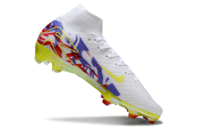 Nike Air Zoom Mercurial Superfly 10 Elite FG Firm Ground Soccer Cleats - White/Purple/Yellow/Red