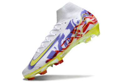 Nike Air Zoom Mercurial Superfly 10 Elite FG Firm Ground Soccer Cleats - White/Purple/Yellow/Red