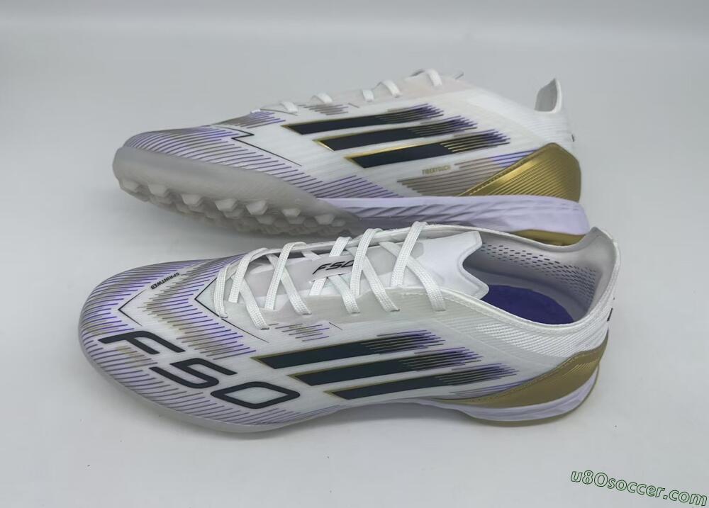Adidas F50 Pro TF Artificial Turf Soccer Shoes - White/Black/Yellow