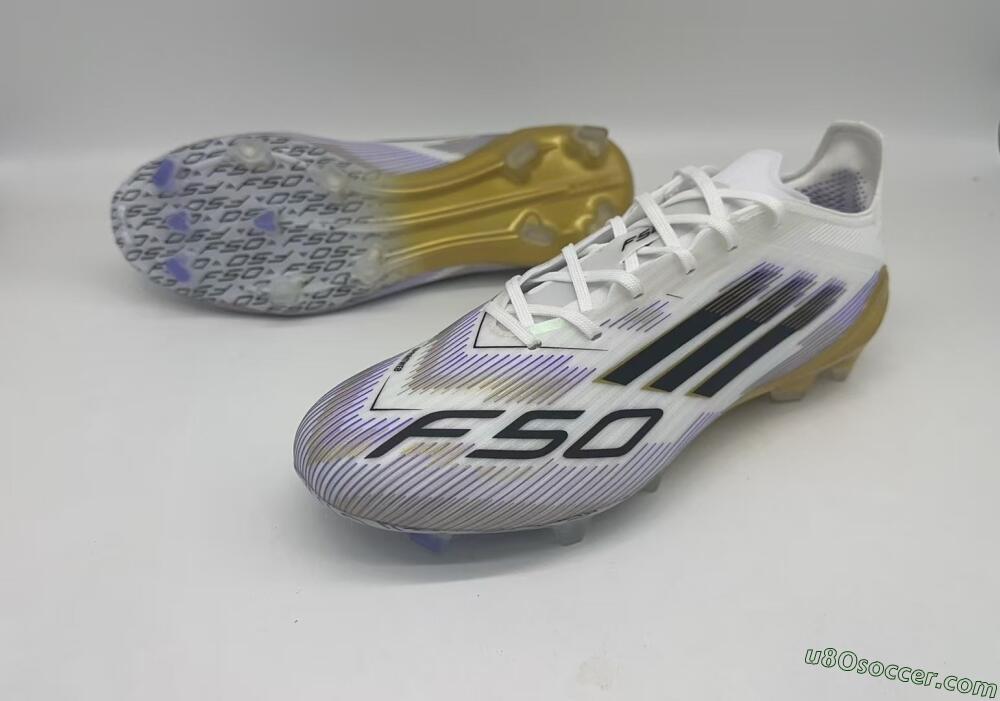 Adidas F50 Elite FG Firm Ground Soccer Cleats - White/Black/Yellow