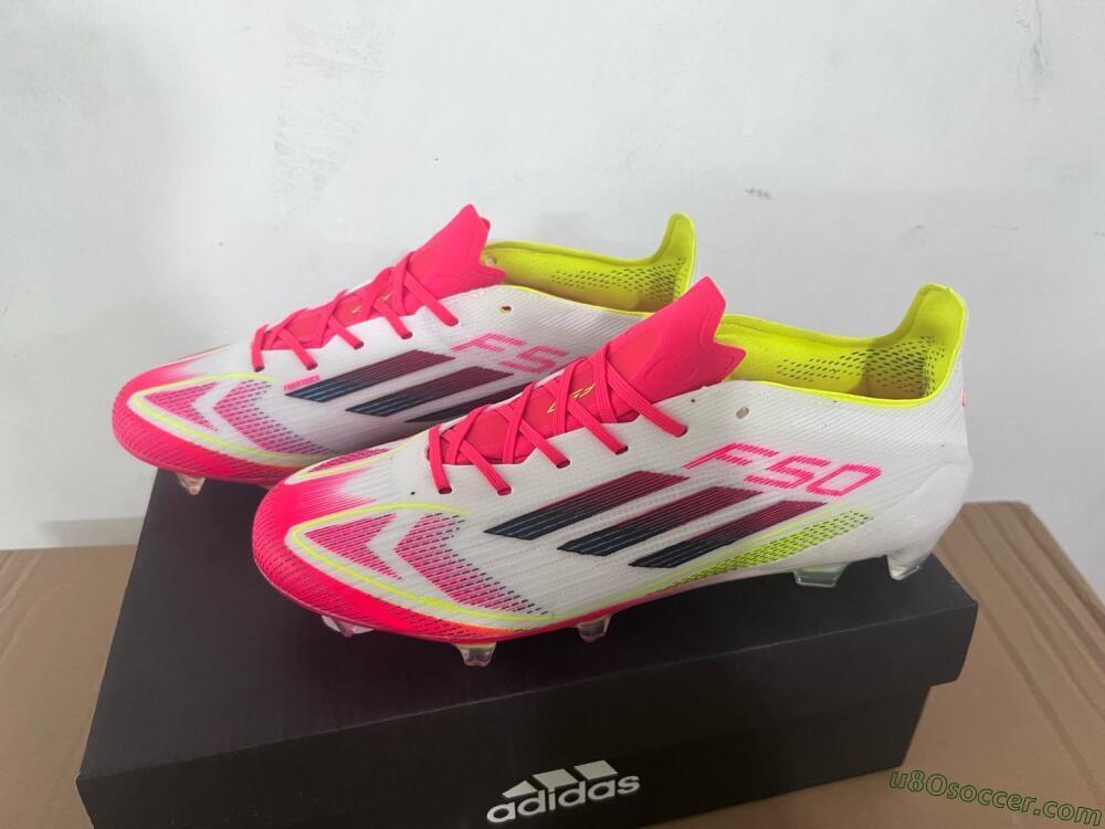Adidas F50 Elite FG Firm Ground Soccer Cleats - White/Red/Yellow