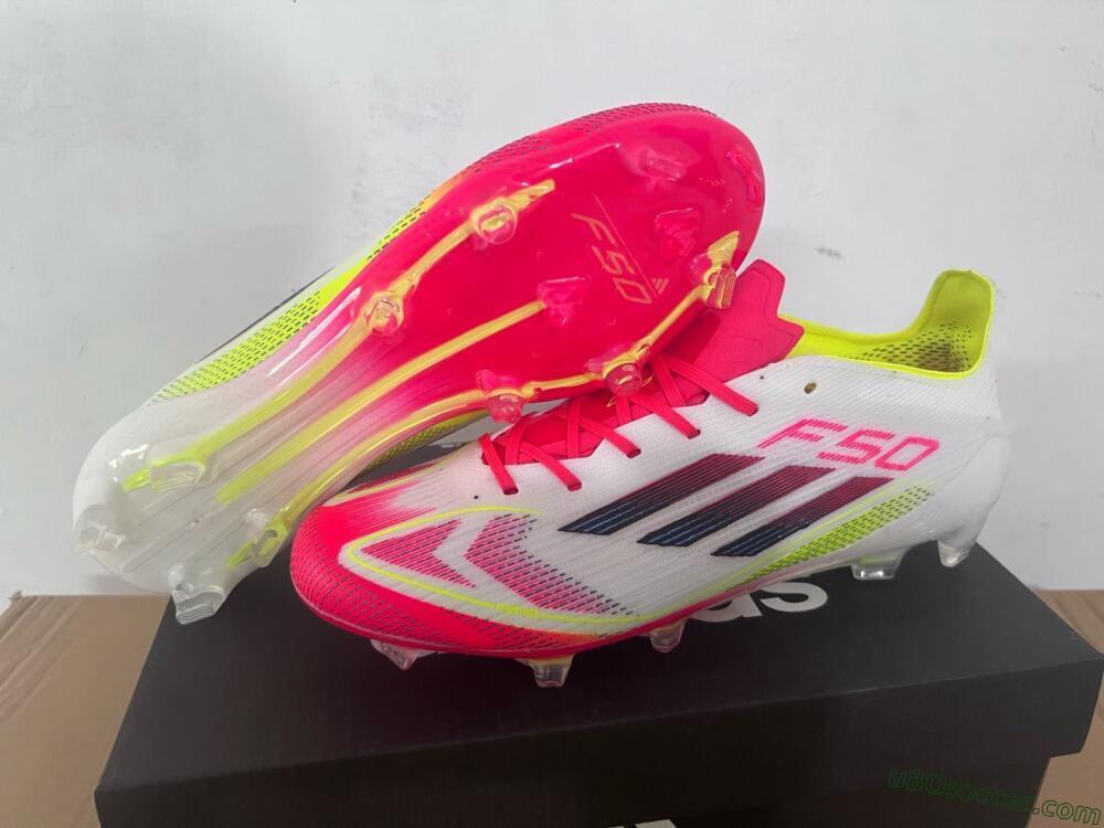 Adidas F50 Elite FG Firm Ground Soccer Cleats - White/Red/Yellow