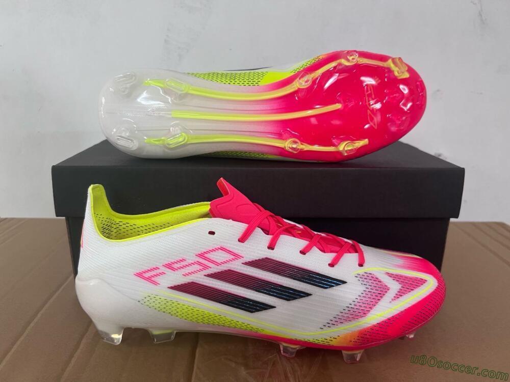 Adidas F50 Elite FG Firm Ground Soccer Cleats - White/Red/Yellow
