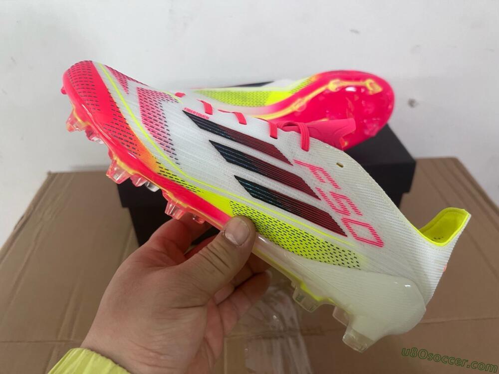 Adidas F50 Elite FG Firm Ground Soccer Cleats - White/Red/Yellow