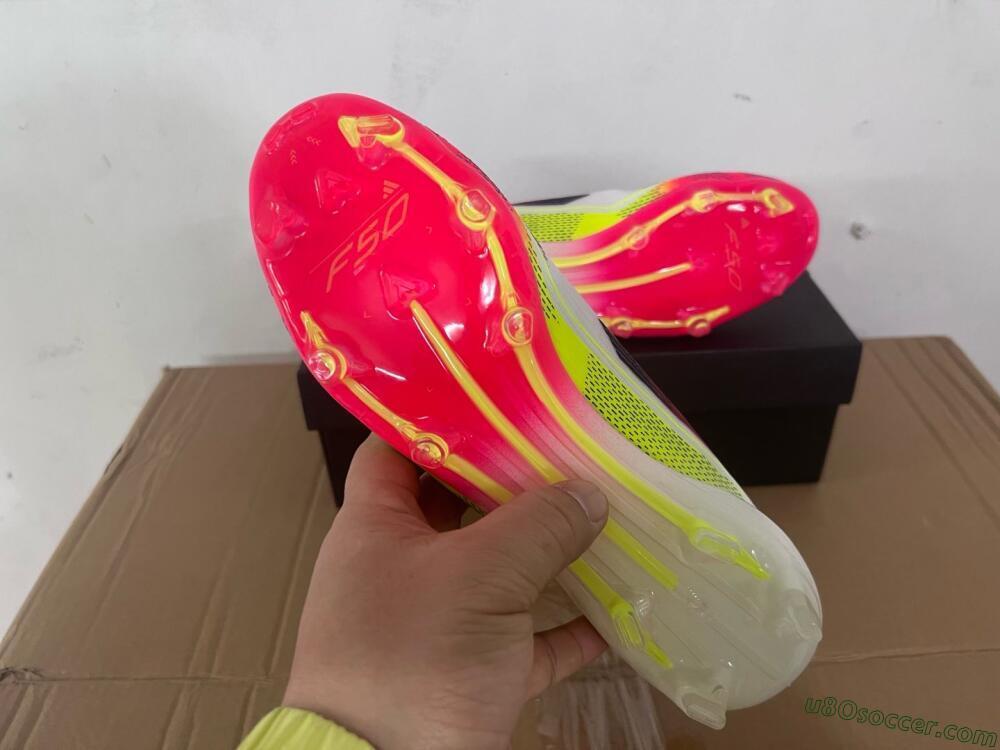 Adidas F50 Elite FG Firm Ground Soccer Cleats - White/Red/Yellow