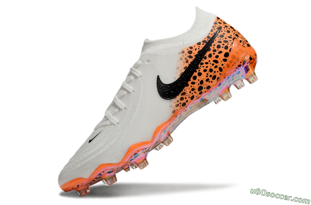 Nike Phantom Luna Elite AG Artificial Grass Soccer Cleats - White/Orange/Black 5
