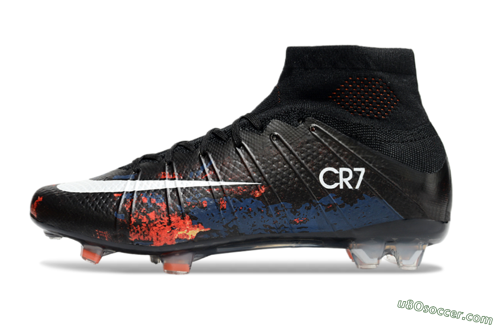 Nike Mercurial Superfly 4 CR7 FG Firm Ground Soccer Cleats - Black/White/Red 2