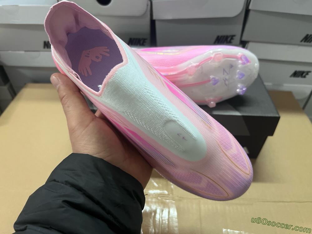 Adidas F50 Elite Laceless FG Firm Ground Soccer Cleats - White/Pink/Gold