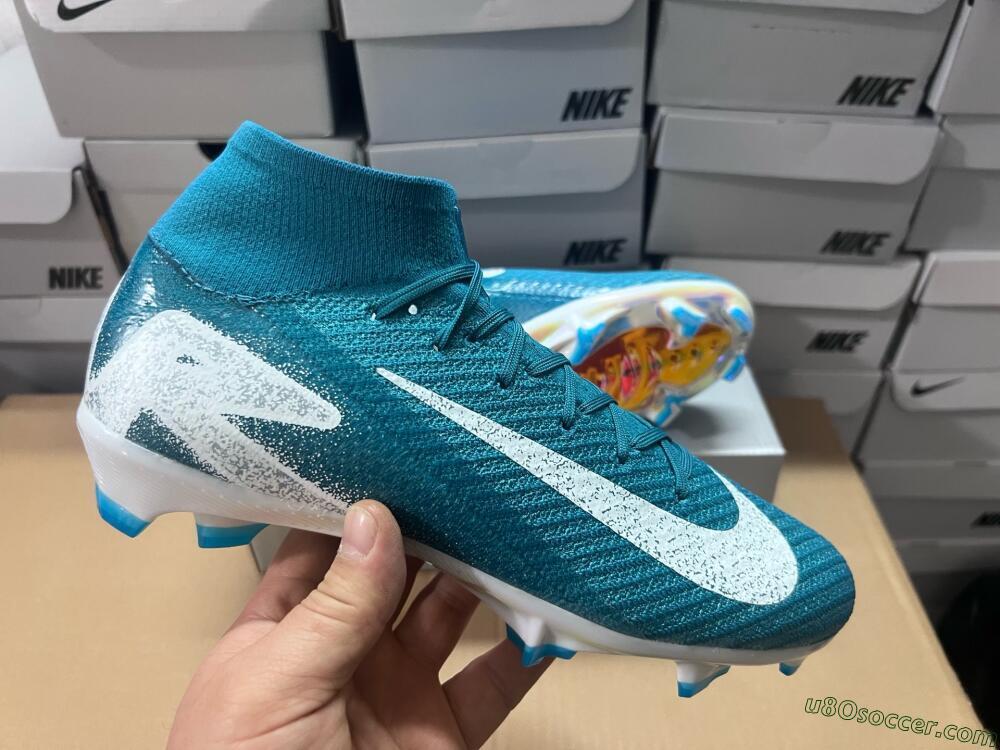 Nike Air Zoom Mercurial Superfly 10 Elite FG Firm Ground Soccer Cleats - Blue/White/Gold