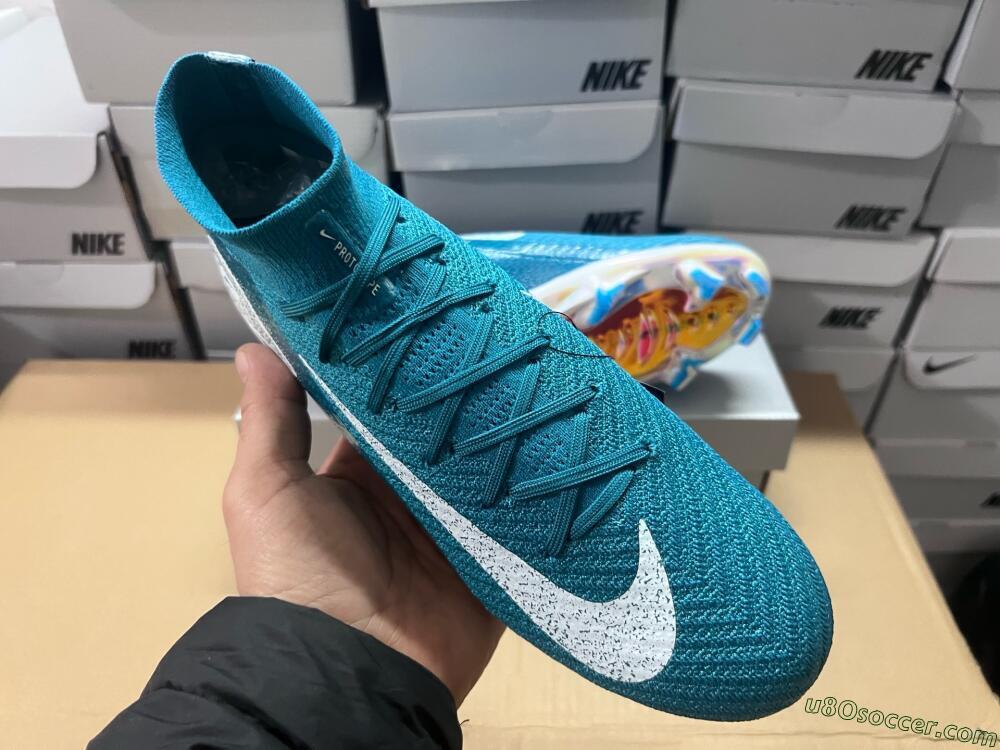 Nike Air Zoom Mercurial Superfly 10 Elite FG Firm Ground Soccer Cleats - Blue/White/Gold